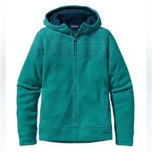 Women’s Patagonia Better Sweater Icelandic Hoodie Teal Green Size Medium